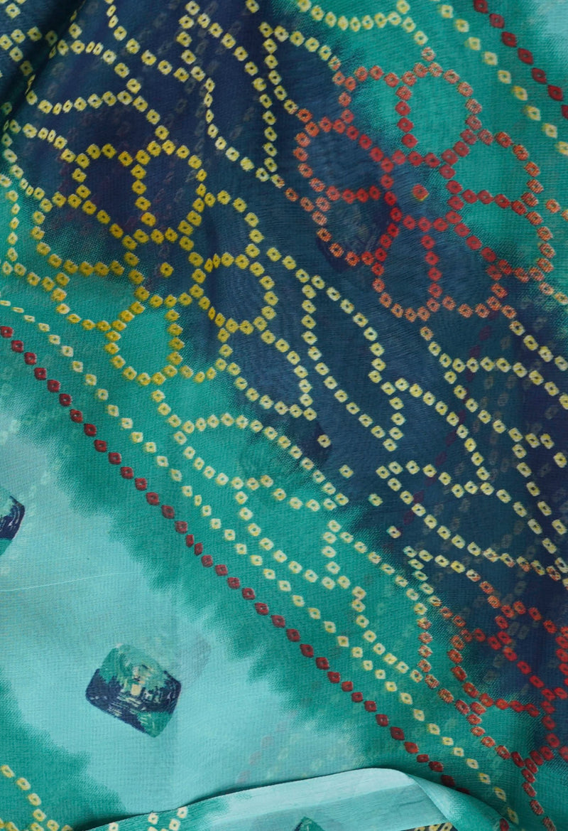 Multi  Printed Georgette Saree-UNM58387