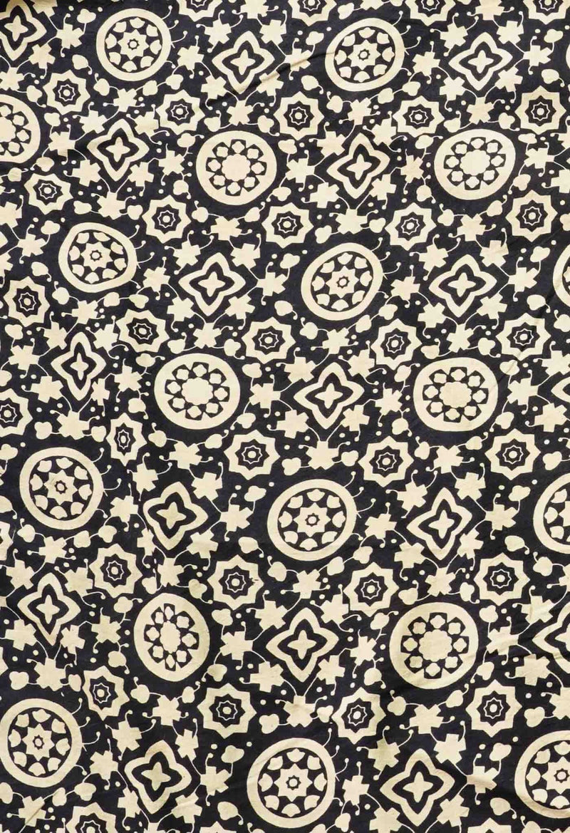 Online Shopping for Black Pure Ajrakh Chanderi Sico Saree with Ajrakh from Madhya Pradesh at Unnatisilks.comIndia

