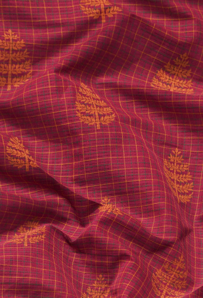 Online Shopping for Red Pure Hand Block Printed Mangalagiri Cotton Saree with Hand Block Prints from Andhra Pradesh at Unnatisilks.comIndia
