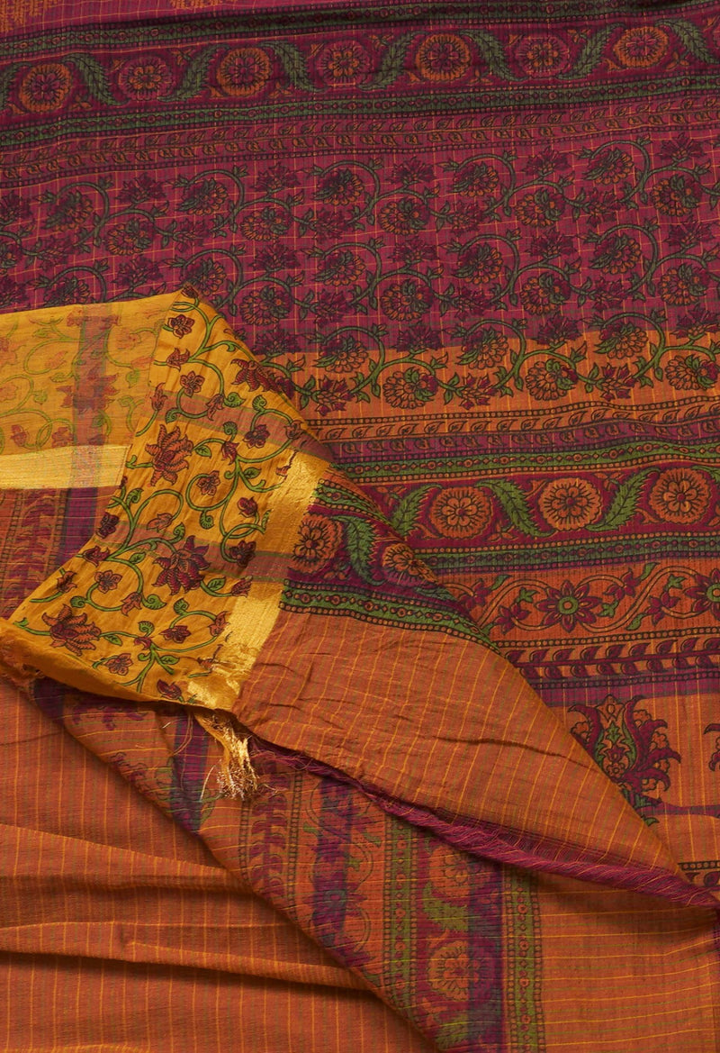 Online Shopping for Red Pure Hand Block Printed Mangalagiri Cotton Saree with Hand Block Prints from Andhra Pradesh at Unnatisilks.comIndia
