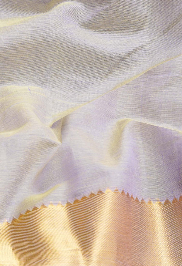 Grey Pure Handloom Mangalagiri Silk Cotton Saree-unm59075