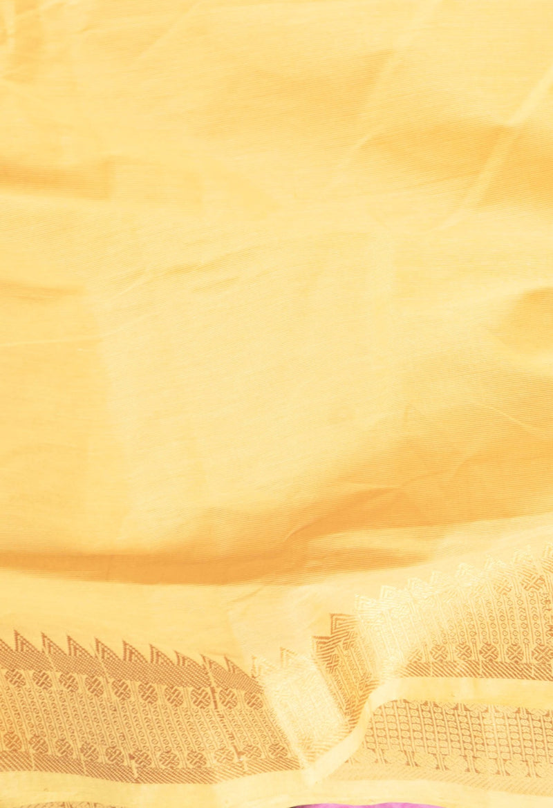 Orange Pure Handloom Mangalagiri Cotton Saree-UNM59090