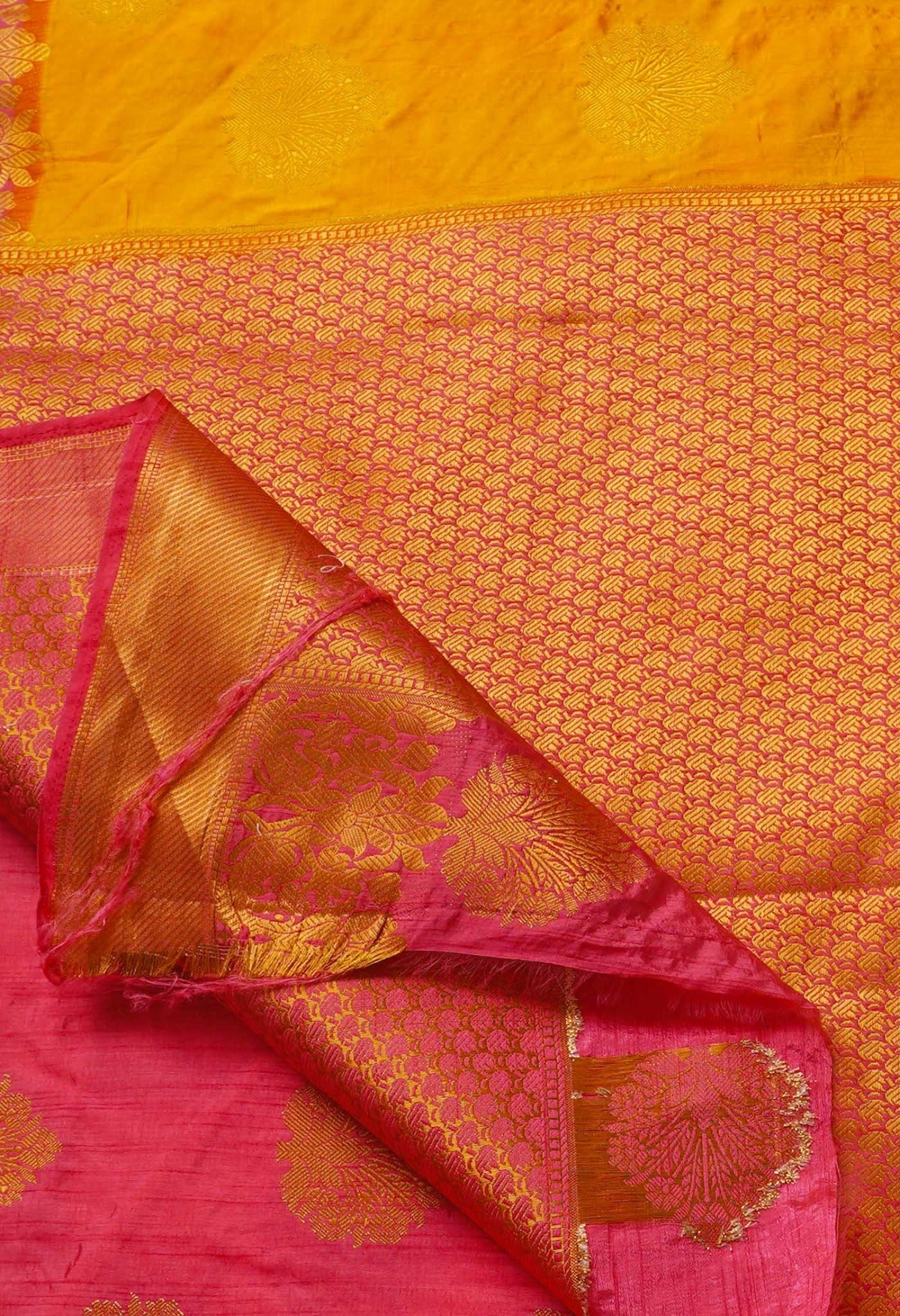 Online Shopping for Yellow  Dyed Kanjivaram Silk Saree with Weaving from Tamilnadu at Unnatisilks.comIndia
