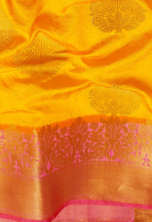 Yellow  Dyed Kanjivaram Silk Saree
