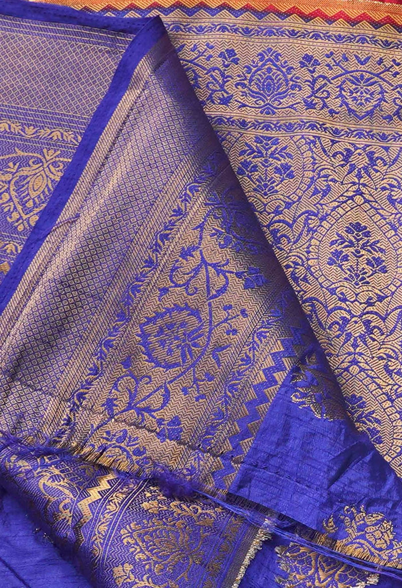 Online Shopping for Red  Dyed Kanjivaram Silk Saree with Weaving from Tamilnadu at Unnatisilks.comIndia
