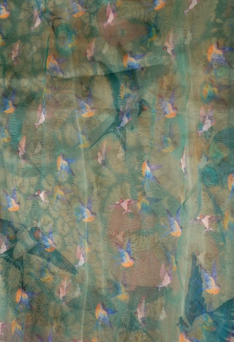 Online Shopping for Brown  Digital Printed Organza Saree with Fancy/Ethnic Prints from Uttar Pradesh at Unnatisilks.comIndia
