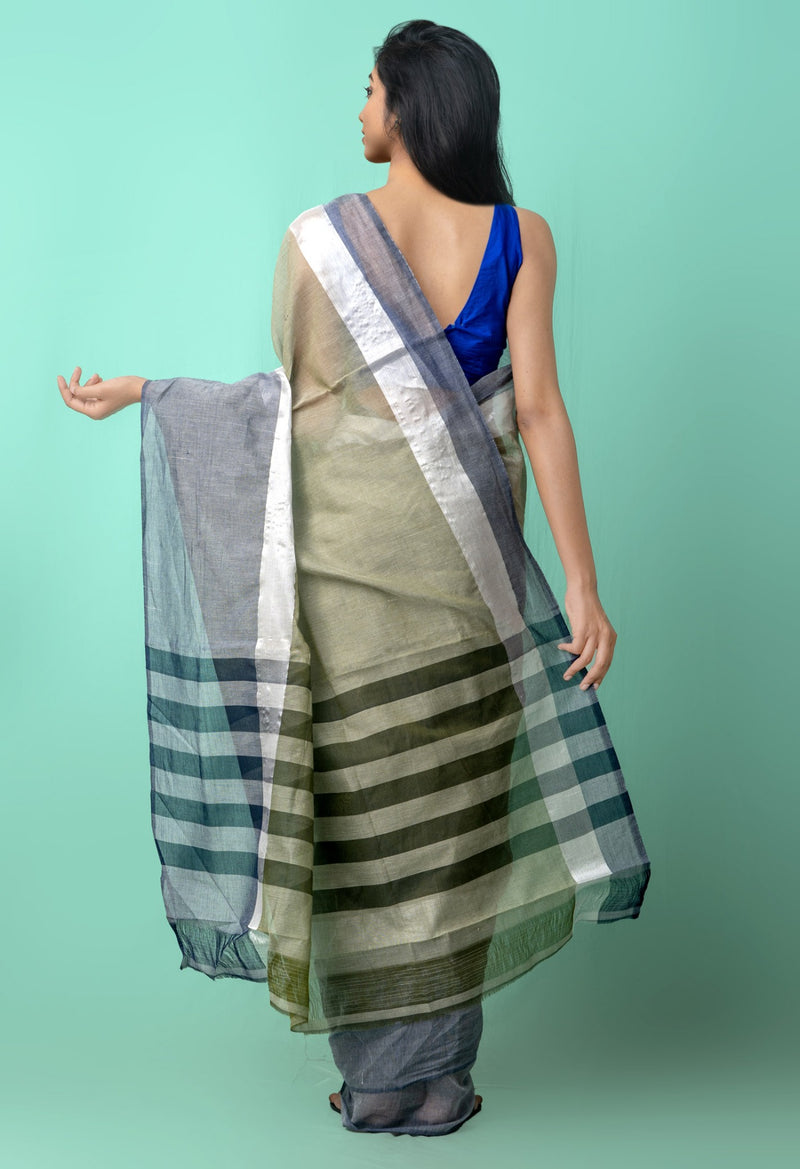 Online Shopping for Green Pure Uppada Cotton Saree with Hand Block Prints from Madhya Pradesh at Unnatisilks.comIndia
