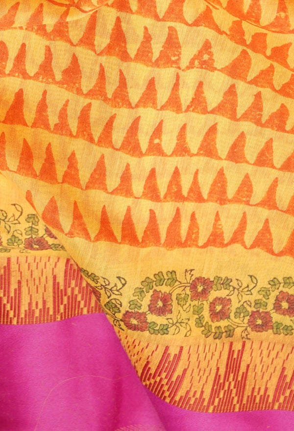 Yellow  Vrinda Chanderi Sico Saree