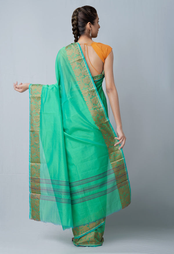 Online Shopping for Green  Bangalore Silk Saree with Weaving from Karnataka at Unnatisilks.comIndia
