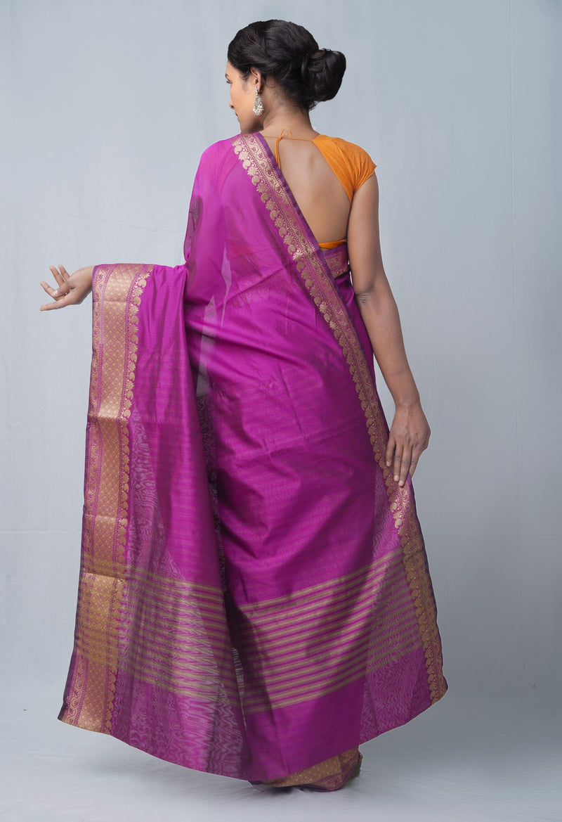 Online Shopping for Purple  Bangalore Silk Saree with Weaving from Karnataka at Unnatisilks.comIndia
