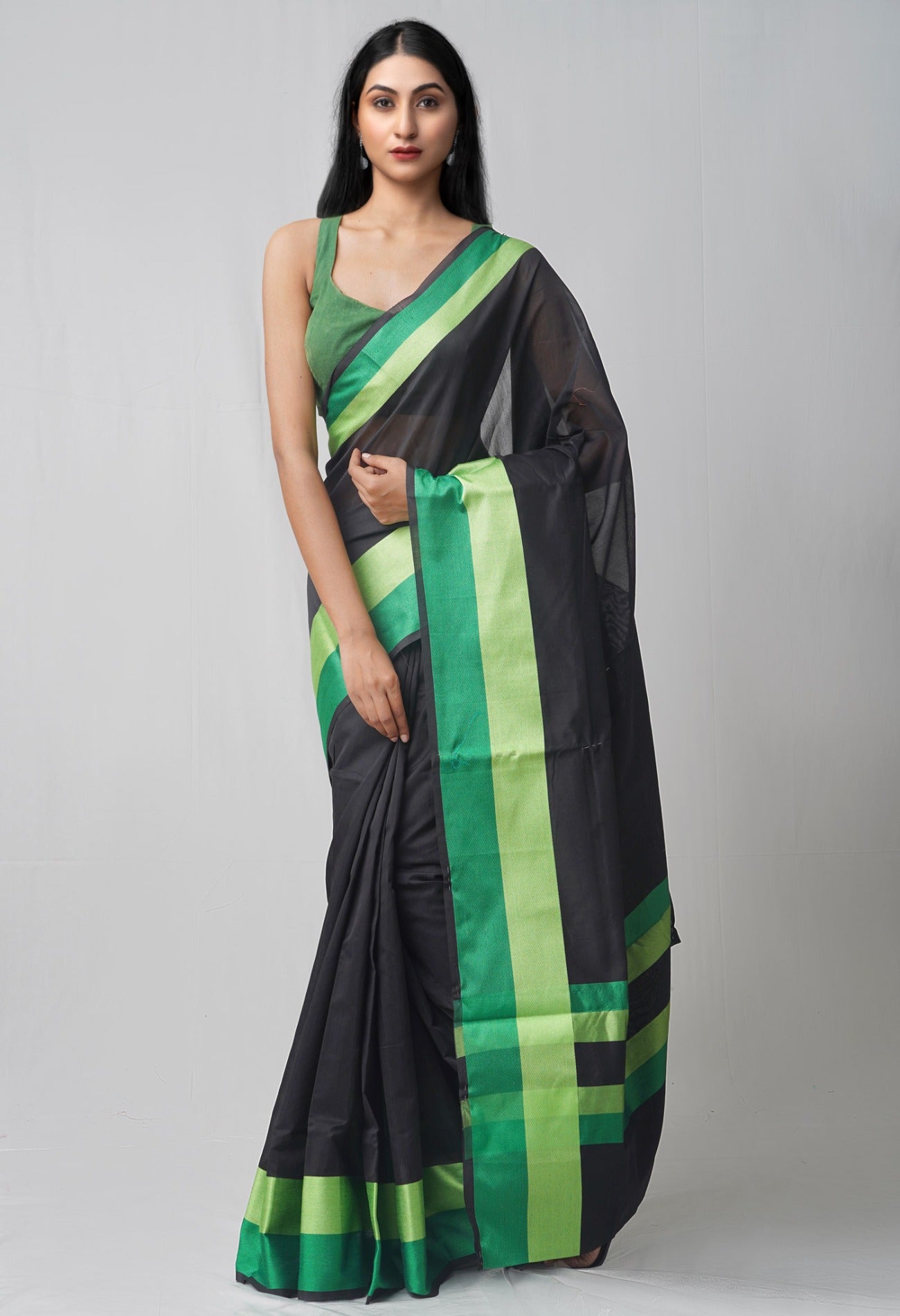 Online Shopping for Black  Bangalore Sico Saree with Weaving from Tamil Nadu at Unnatisilks.comIndia
