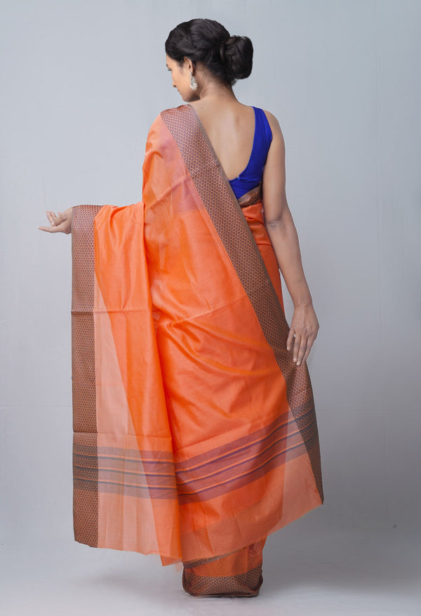 Online Shopping for Orange  Bangalore Sico Saree with Weaving from Karnataka at Unnatisilks.comIndia

