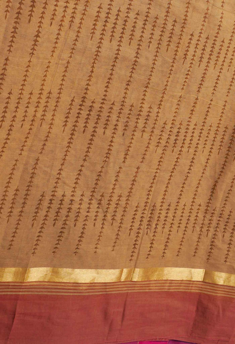 Online Shopping for Brown Pure Hand Block Printed Mangalagiri Cotton Saree with Hand Block Prints from Andhra Pradesh at Unnatisilks.comIndia
