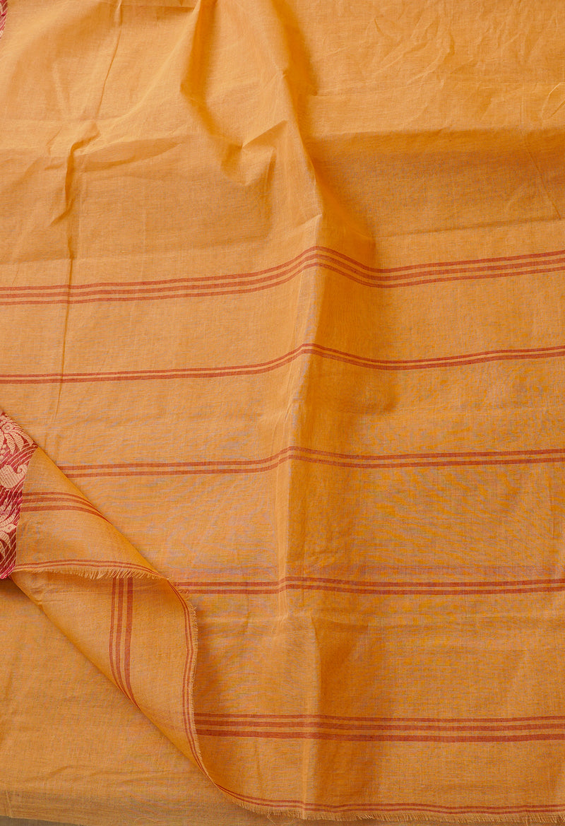 Brown Pure Handloom Bengal Tant Cotton Saree-UNM59694