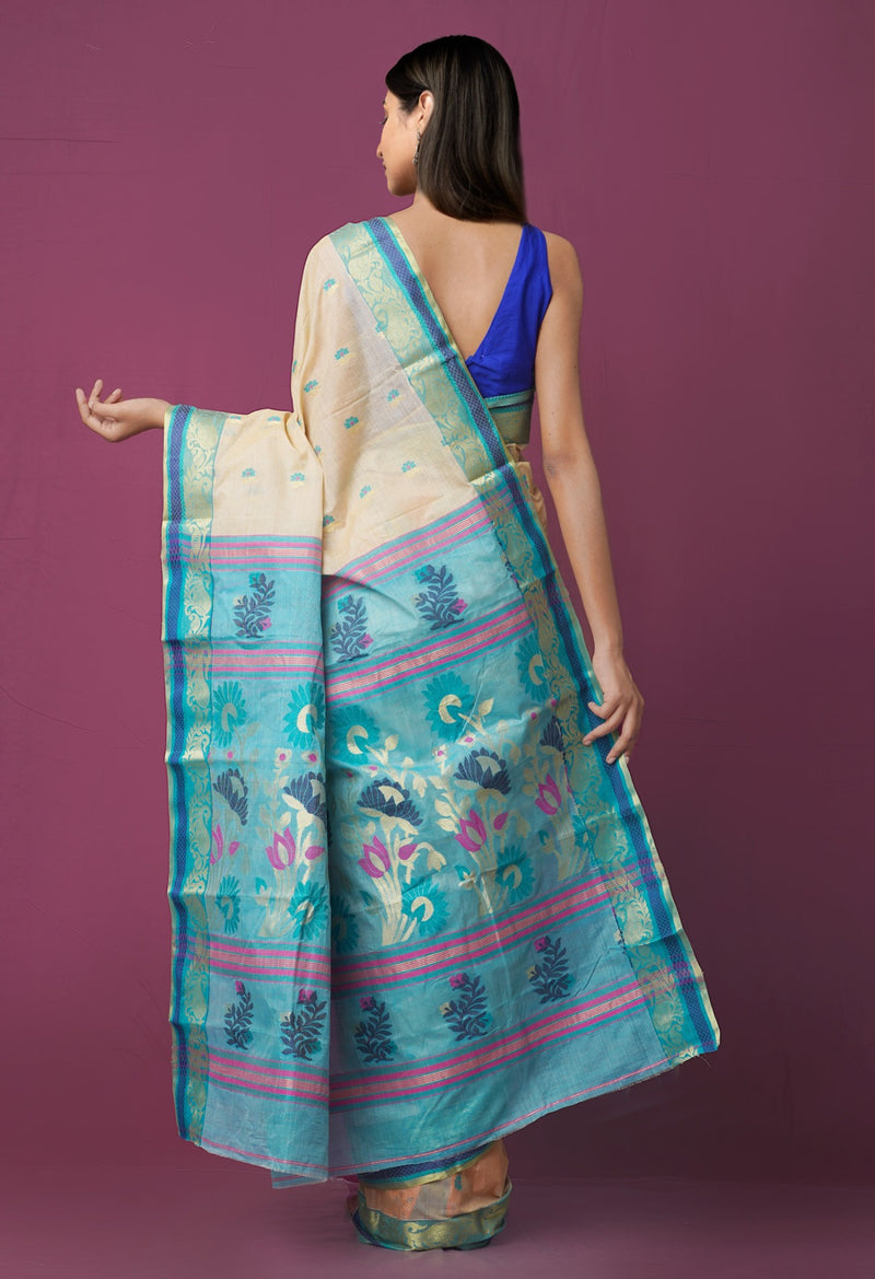 Online Shopping for Brown Pure Handloom Bengal Silk Saree with Dhakai Jamdhani with Jamdhani from West Bengal at Unnatisilks.comIndia
