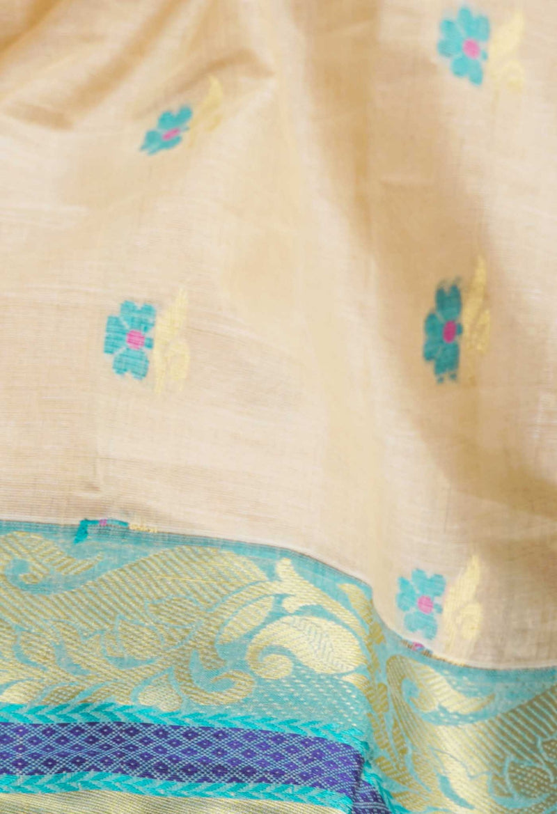 Online Shopping for Brown Pure Handloom Bengal Silk Saree with Dhakai Jamdhani with Jamdhani from West Bengal at Unnatisilks.comIndia
