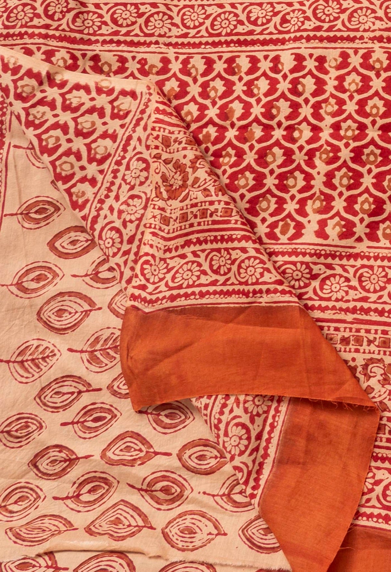 Online Shopping for Brown Pure Block Printed Mulmul Cotton Saree with Hand Block Prints from Rajasthan at Unnatisilks.comIndia
