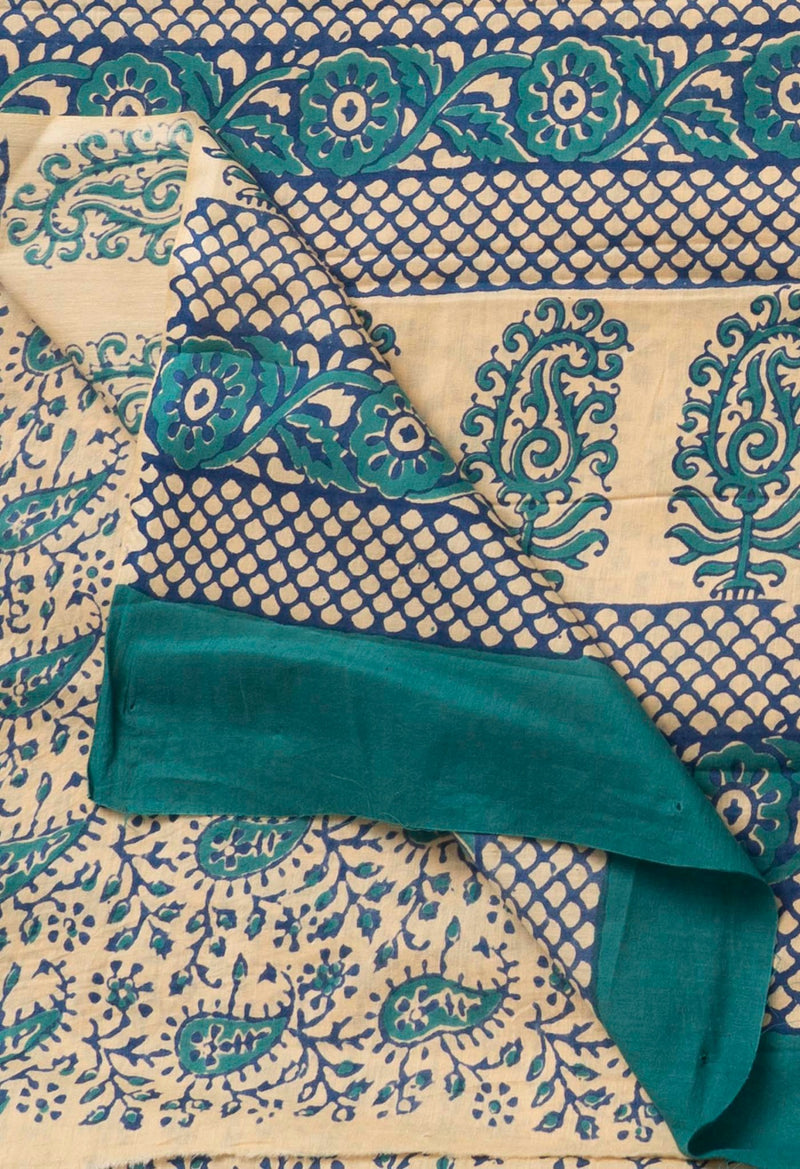 Online Shopping for Brown Pure Block Printed Mulmul Cotton Saree with Hand Block Prints from Rajasthan at Unnatisilks.comIndia
