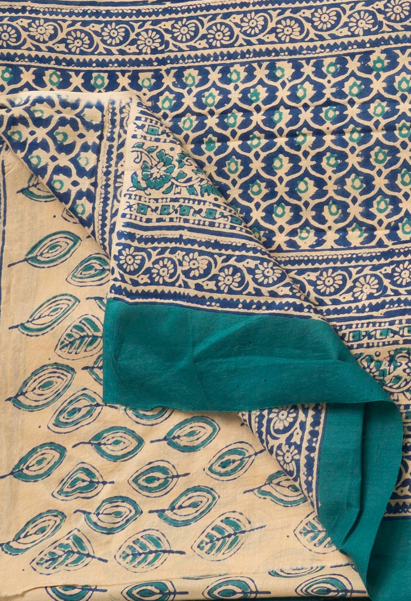 Online Shopping for Brown Pure Block Printed Mulmul Cotton Saree with Hand Block Prints from Rajasthan at Unnatisilks.comIndia
