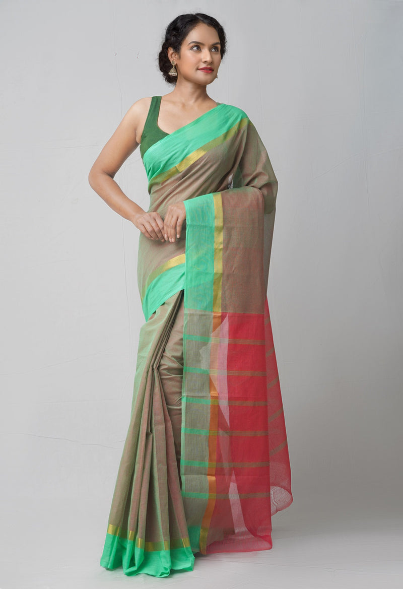 Online Shopping for Red-Green Pure Pavani Mangalagiri Cotton Saree with Weaving from Andhra Pradesh at Unnatisilks.comIndia
