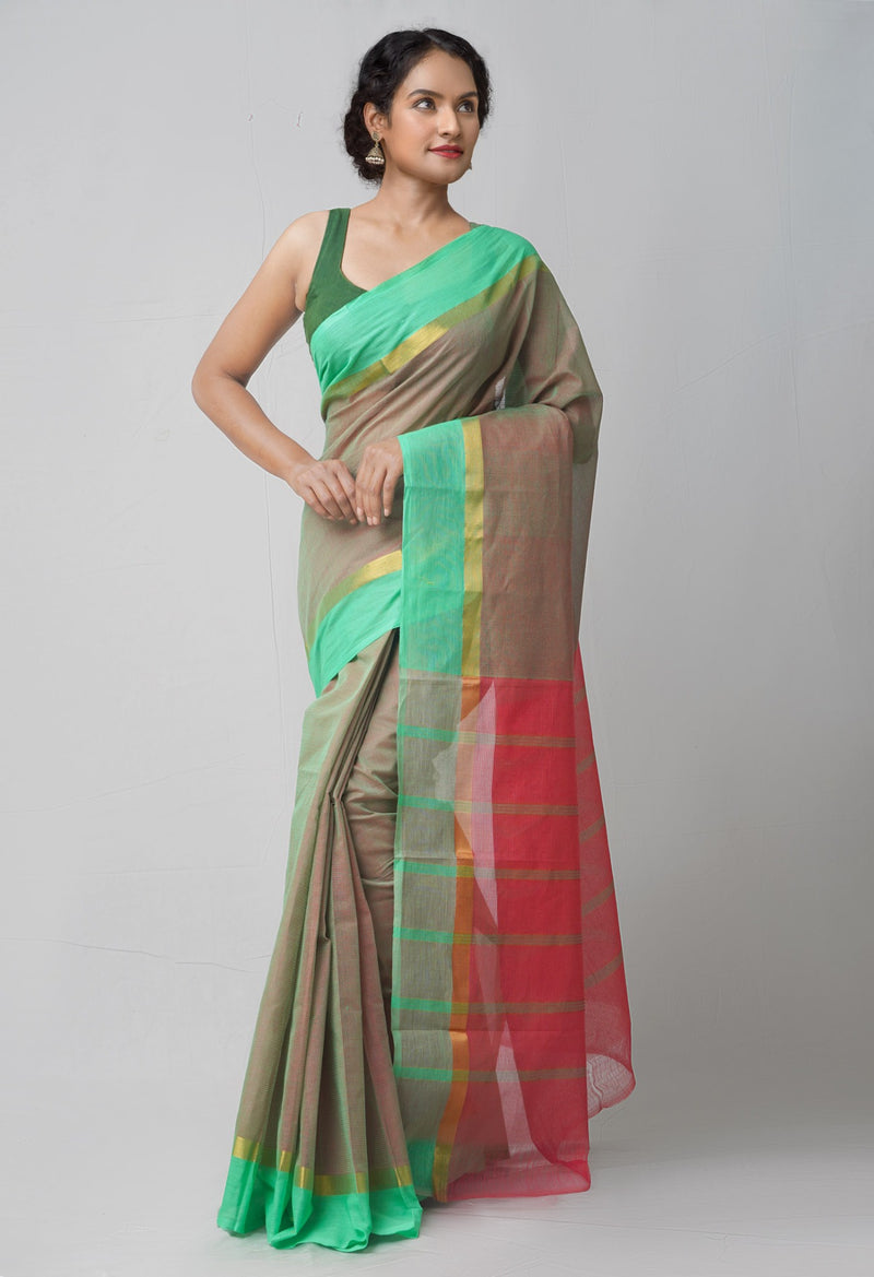 Online Shopping for Red-Green Pure Pavani Mangalagiri Cotton Saree with Weaving from Andhra Pradesh at Unnatisilks.comIndia
