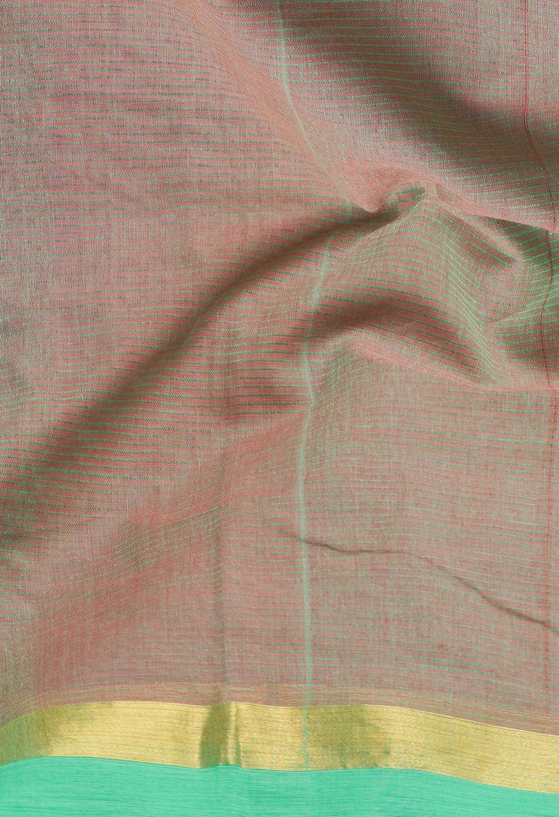 Red-Green Pure Pavani Mangalagiri Cotton Saree
