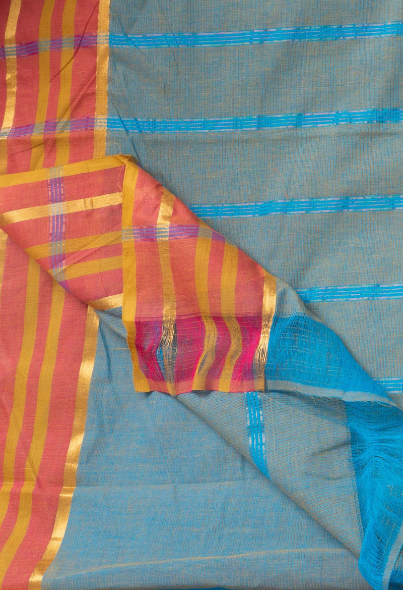 Online Shopping for Blue Pure Pavani Mangalagiri Cotton Saree with Weaving from Andhra Pradesh at Unnatisilks.comIndia
