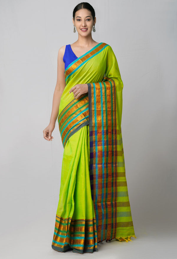 Green Pure Handloom Pavani Narayanpet Cotton Saree