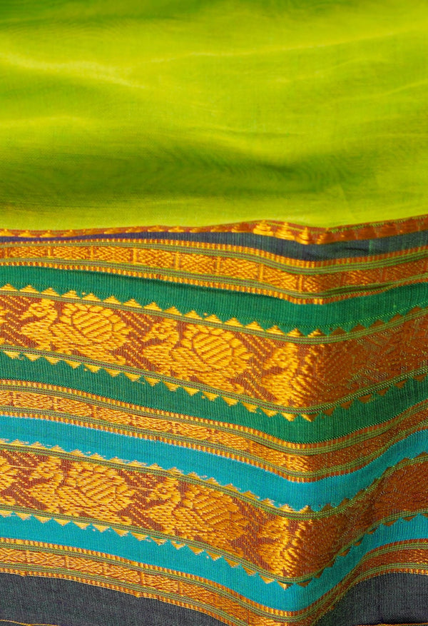 Green Pure Handloom Pavani Narayanpet Cotton Saree