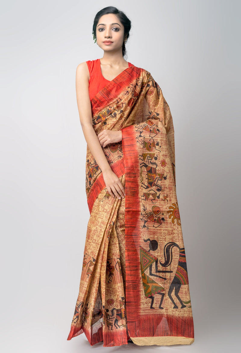 Brown Pure Krisha Cotton Saree