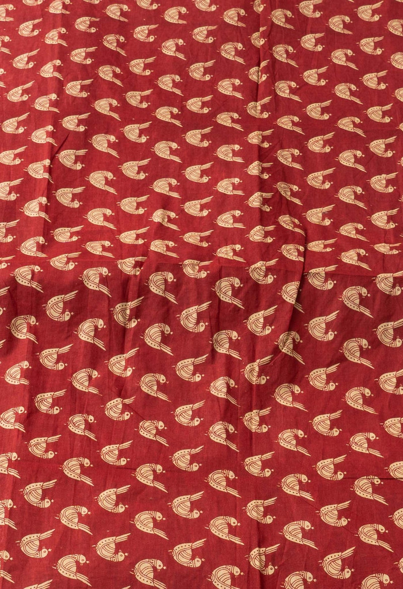 Online Shopping for Brown Pure Krisha Cotton Saree with Hand Block Prints from Rajasthan at Unnatisilks.comIndia
