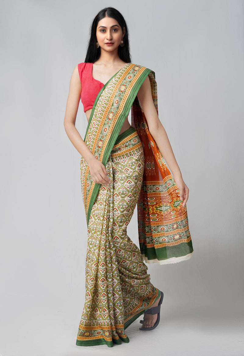 Ivory Pure Krisha Cotton Saree