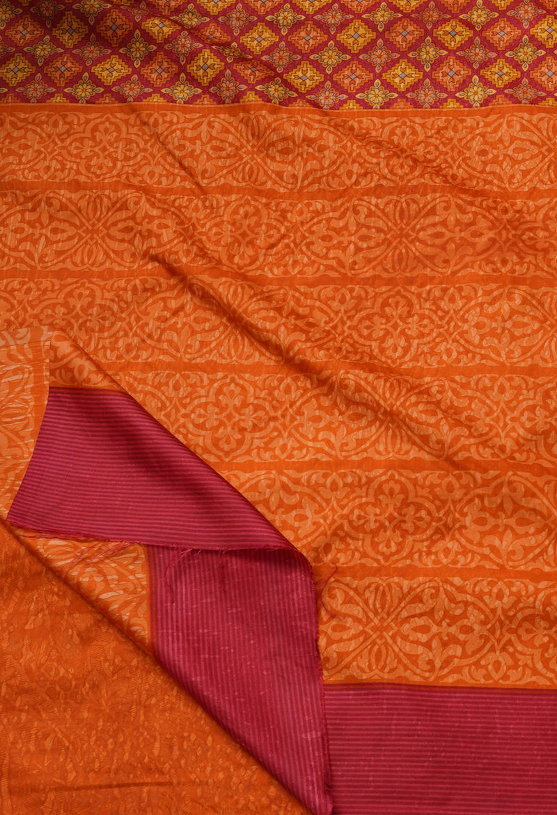 Online Shopping for Pink  Block Printed Mysore Soft Silk Saree with Hand Block Prints from Karnataka at Unnatisilks.comIndia
