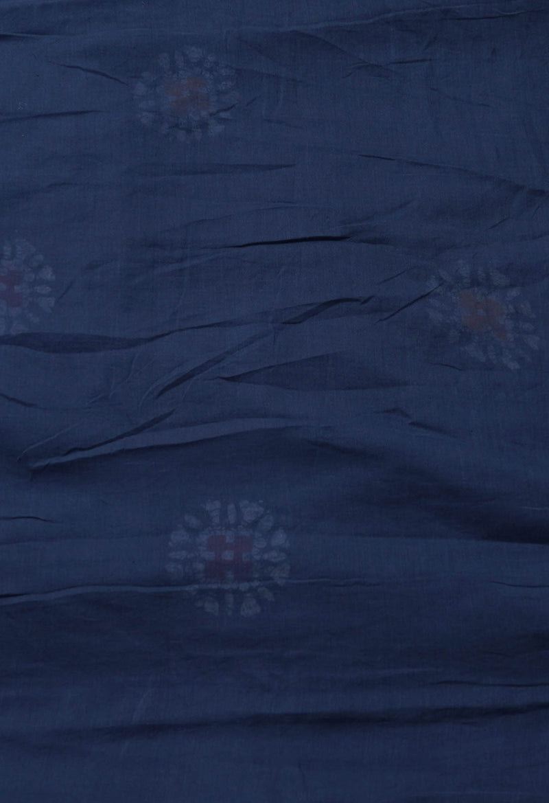 Online Shopping for Navy Blue Pure Hand Batik Mulmul Cotton Saree with Batik from Rajasthan at Unnatisilks.comIndia
