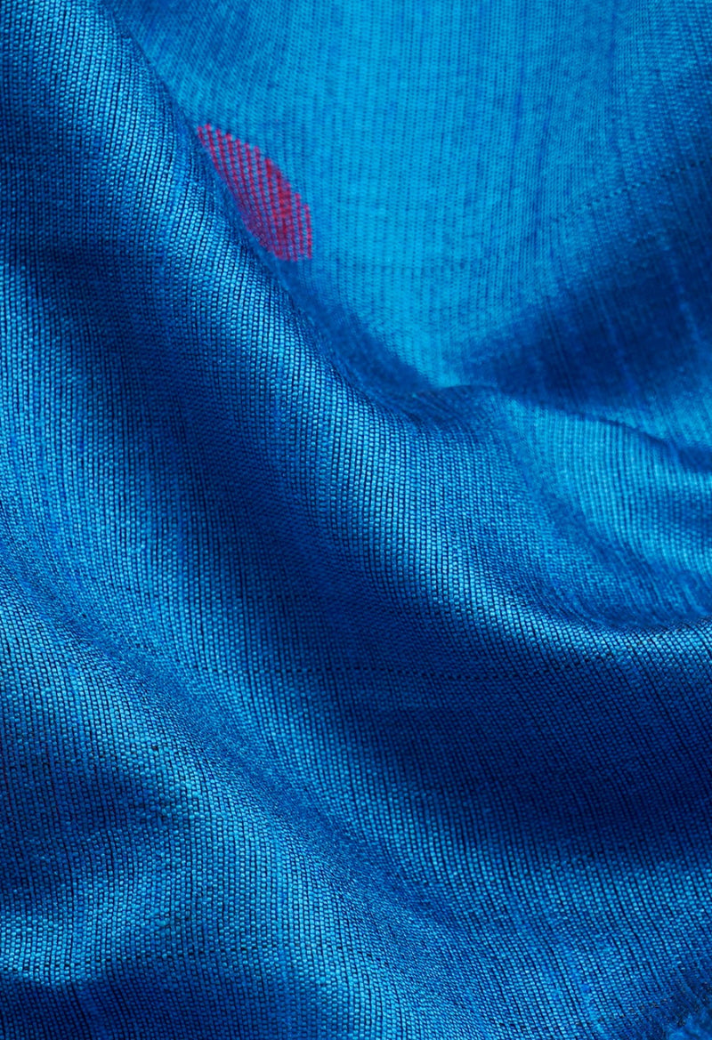 Online Shopping for Blue  Bengal Linen Saree with Weaving from West Bengal at Unnatisilks.comIndia
