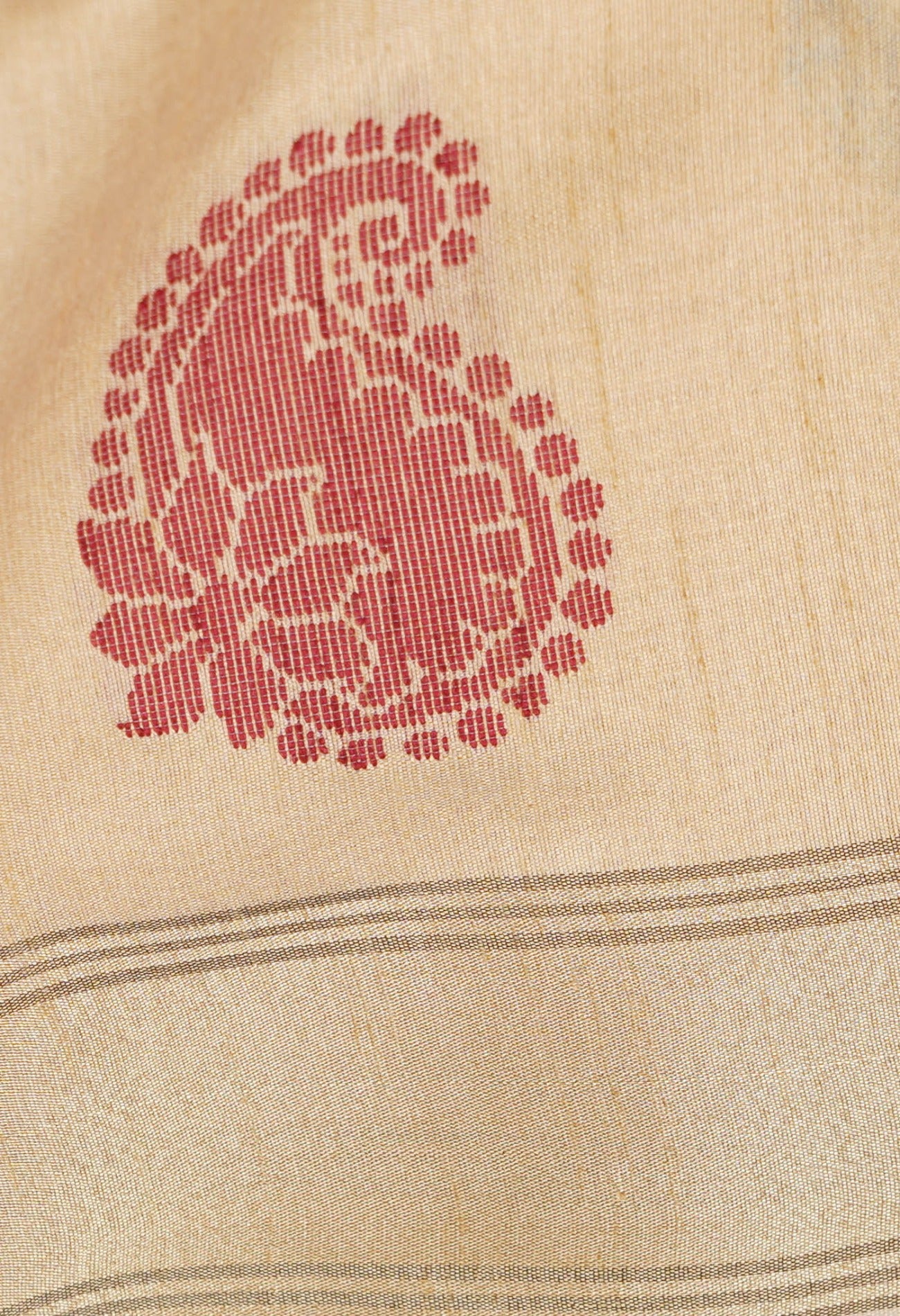 Brown  Bengal Linen Saree-UNM60436