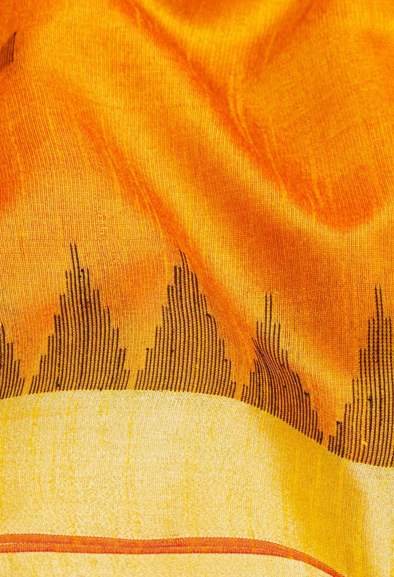 Orange  Bengal Linen Saree