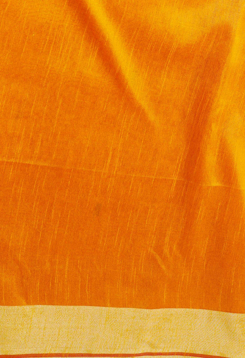 Online Shopping for Orange  Bengal Linen Saree with Weaving from West Bengal at Unnatisilks.comIndia

