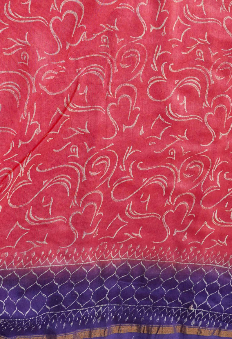 Online Shopping for Pink Pure Hand Block Printed Chanderi Sico Saree with Hand Block Prints from Chhattisgarh at Unnatisilks.comIndia
