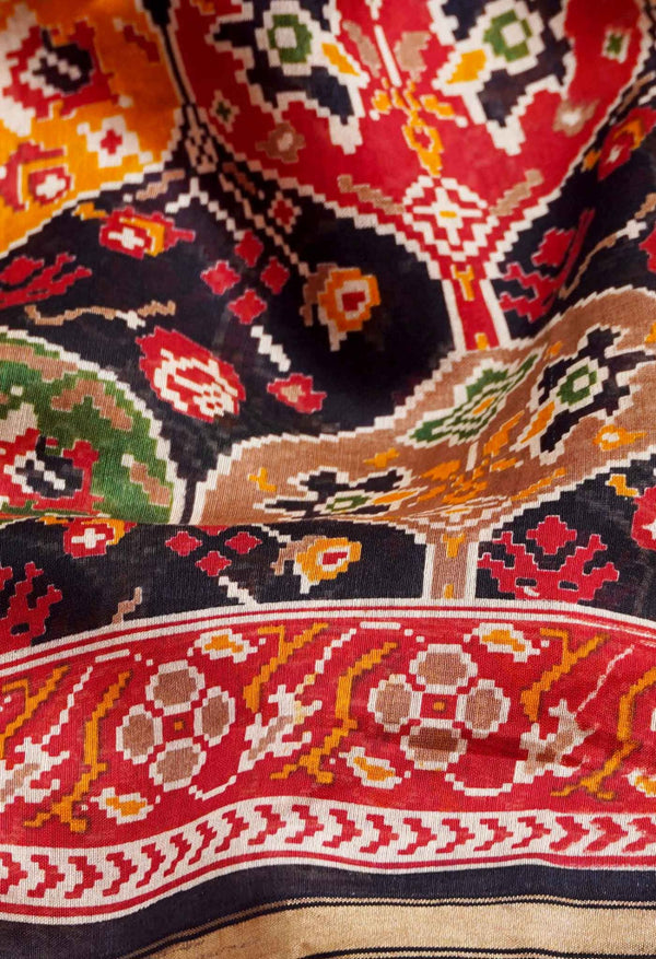Multi Pure Patola Printed Chanderi Sico Saree-UNM60519