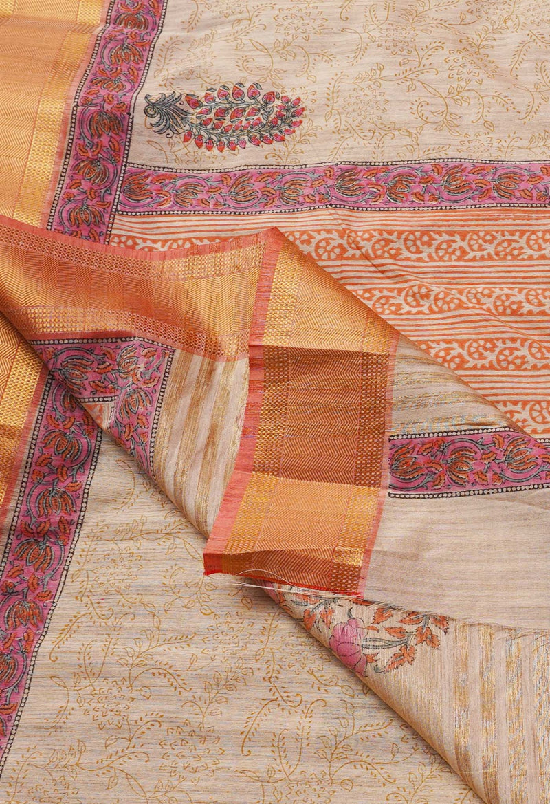 Online Shopping for Brown  Hand Block Printed Maheshwari Jute Sico Saree with Hand Block Prints from Madhya Pradesh at Unnatisilks.comIndia
