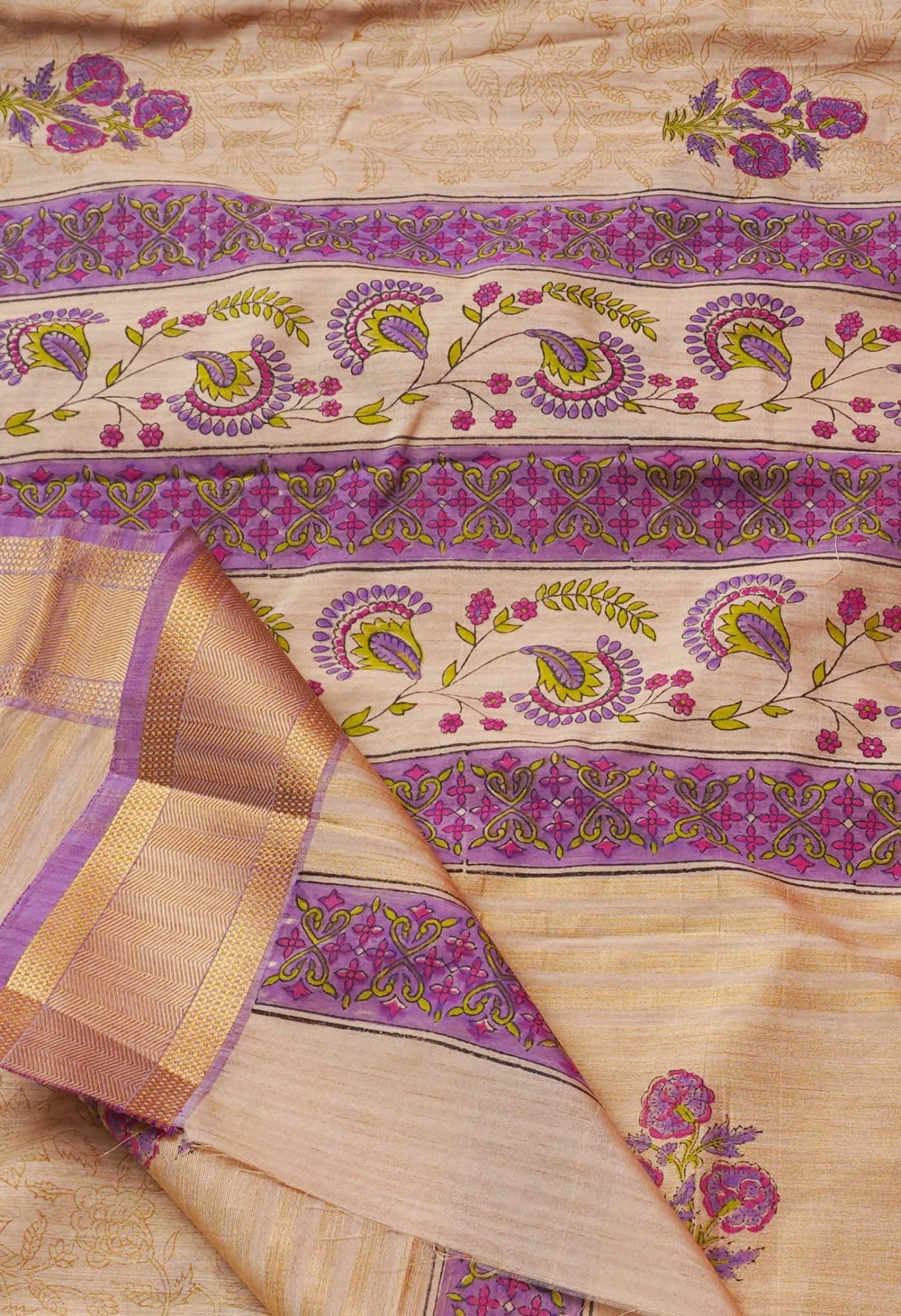 Online Shopping for Brown  Hand Block Printed Maheshwari Jute Sico Saree with Hand Block Prints from Madhya Pradesh at Unnatisilks.comIndia
