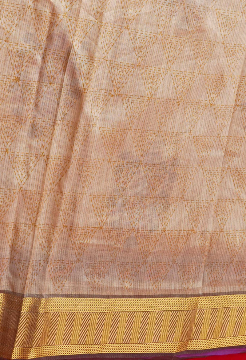 Online Shopping for Brown  Hand Block Printed Maheshwari Jute Sico Saree with Hand Block Prints from Madhya Pradesh at Unnatisilks.comIndia
