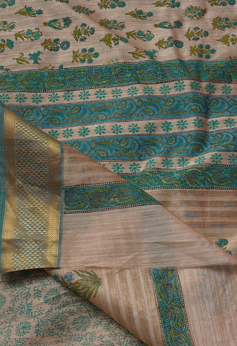 Online Shopping for Brown  Hand Block Printed Maheshwari Jute Sico Saree with Hand Block Prints from Madhya Pradesh at Unnatisilks.comIndia
