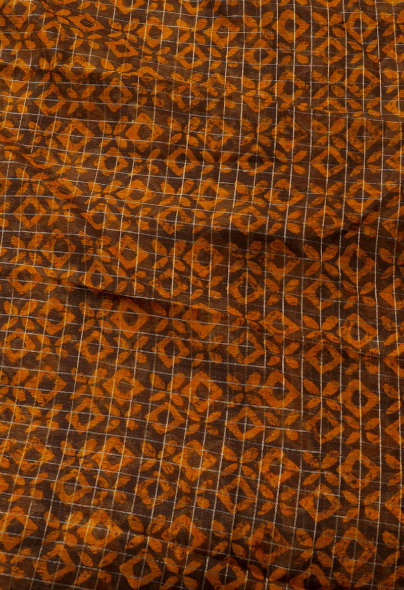 Online Shopping for Brown  Printed Art Chanderi Sico Saree with Fancy/Ethnic Prints from Madhya Pardesh at Unnatisilks.comIndia
