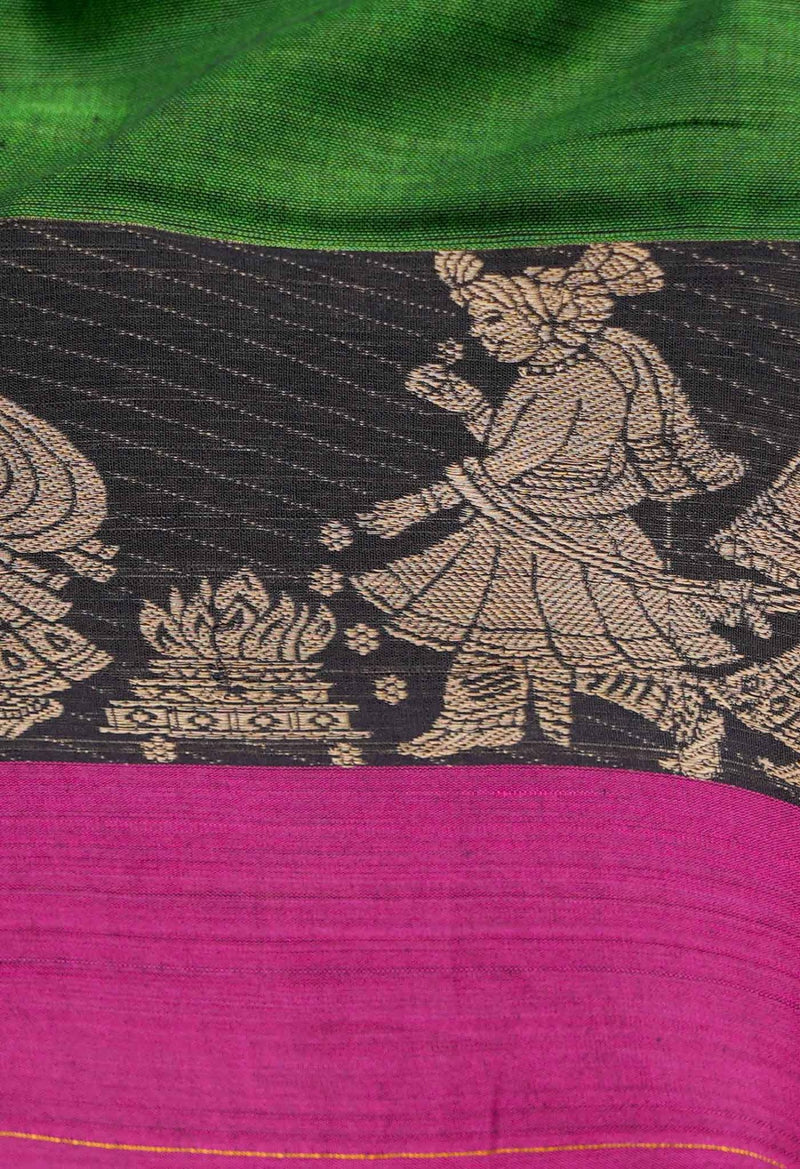 Green Pure Handloom Pavani Kanchi Cotton Saree
