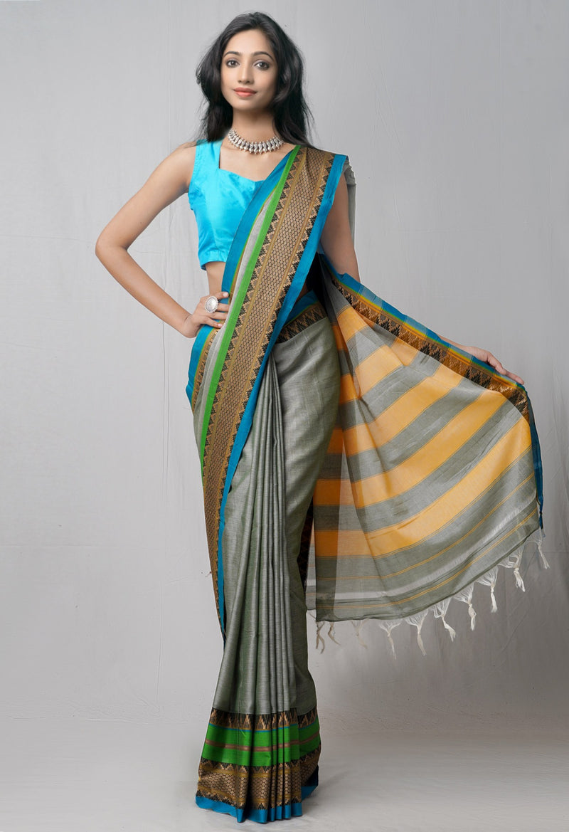 Green Pure Handloom Pavani Kanchi Cotton Saree