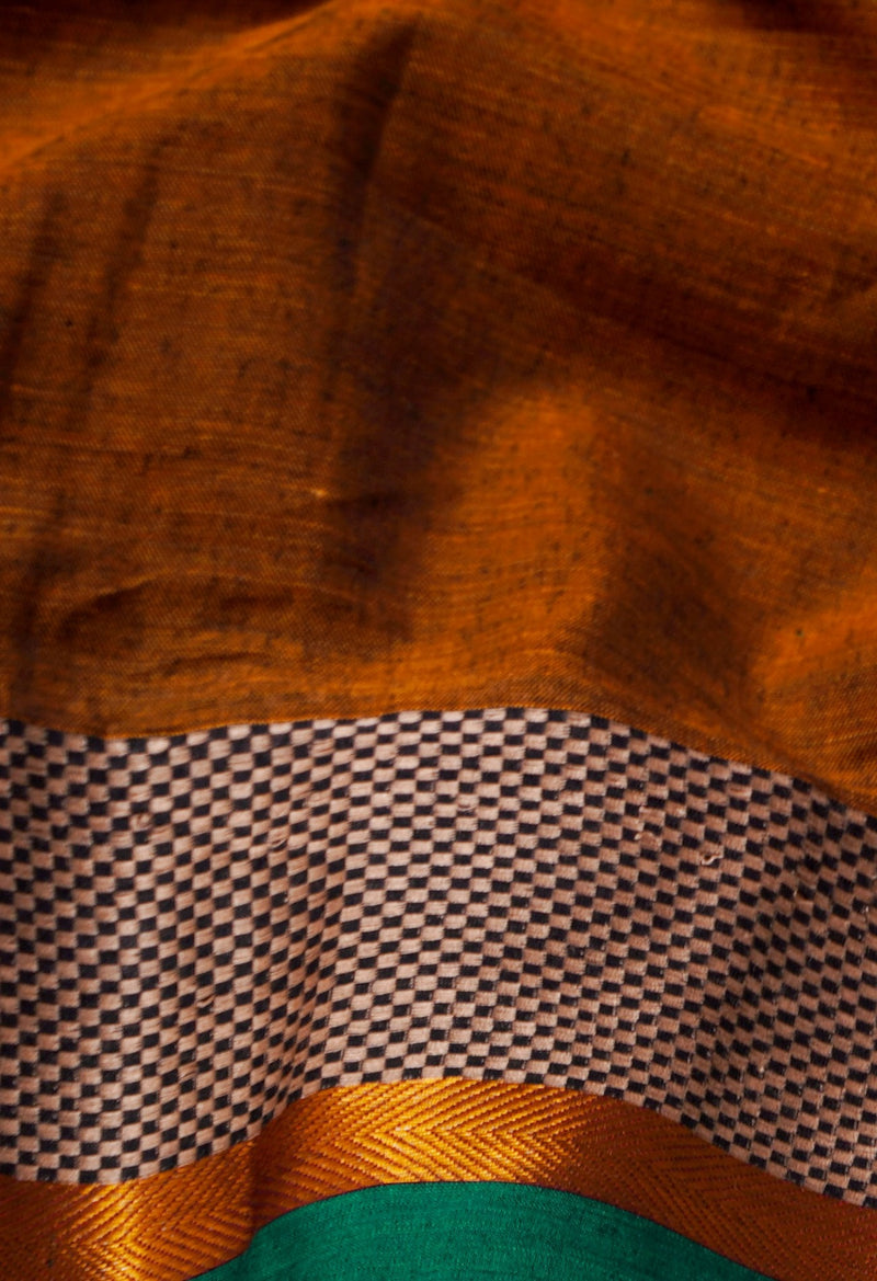 Brown Pure Handloom Pavani Chettinad Cotton Saree
