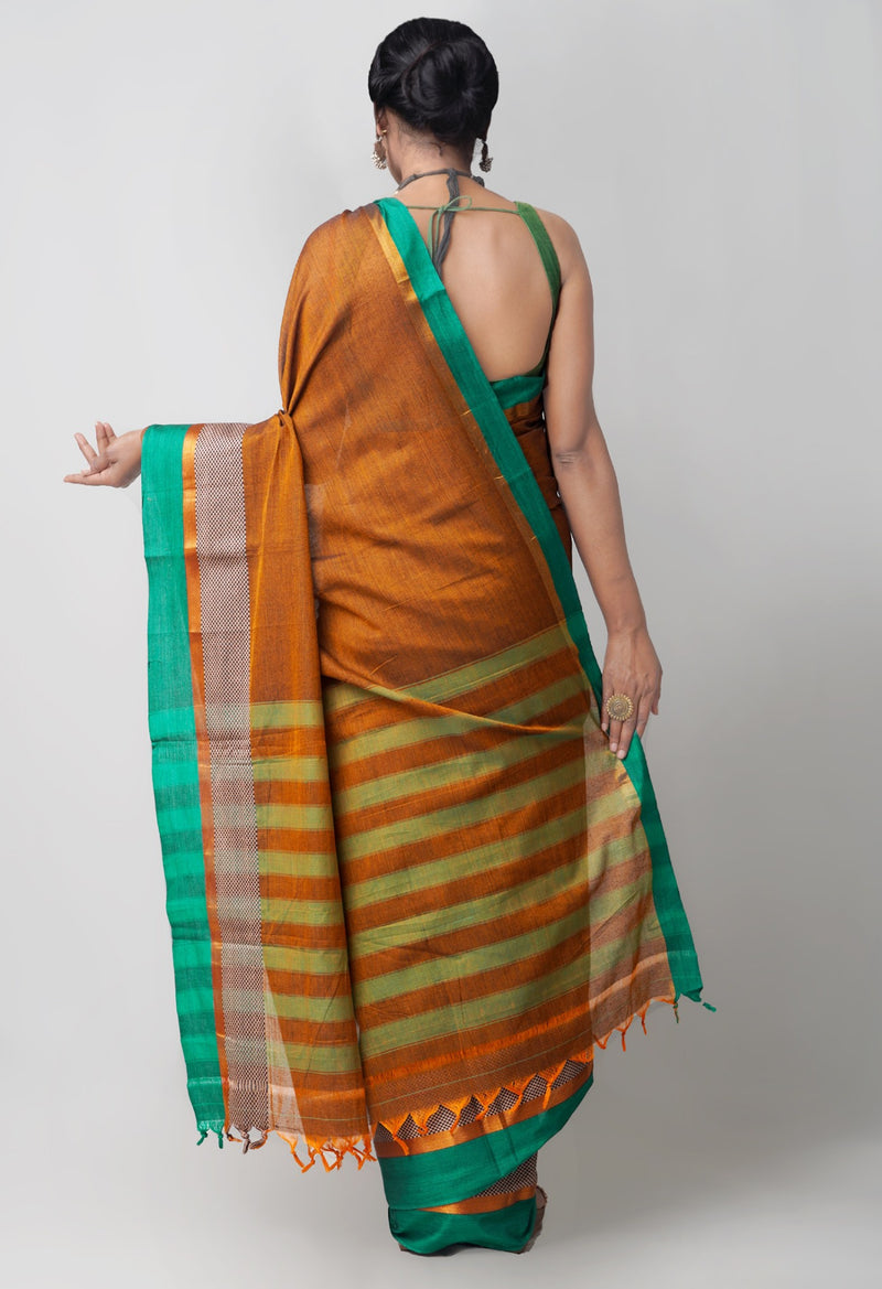 Online Shopping for Brown Pure Handloom Pavani Chettinad Cotton Saree with Weaving from Tamilnadu at Unnatisilks.comIndia
