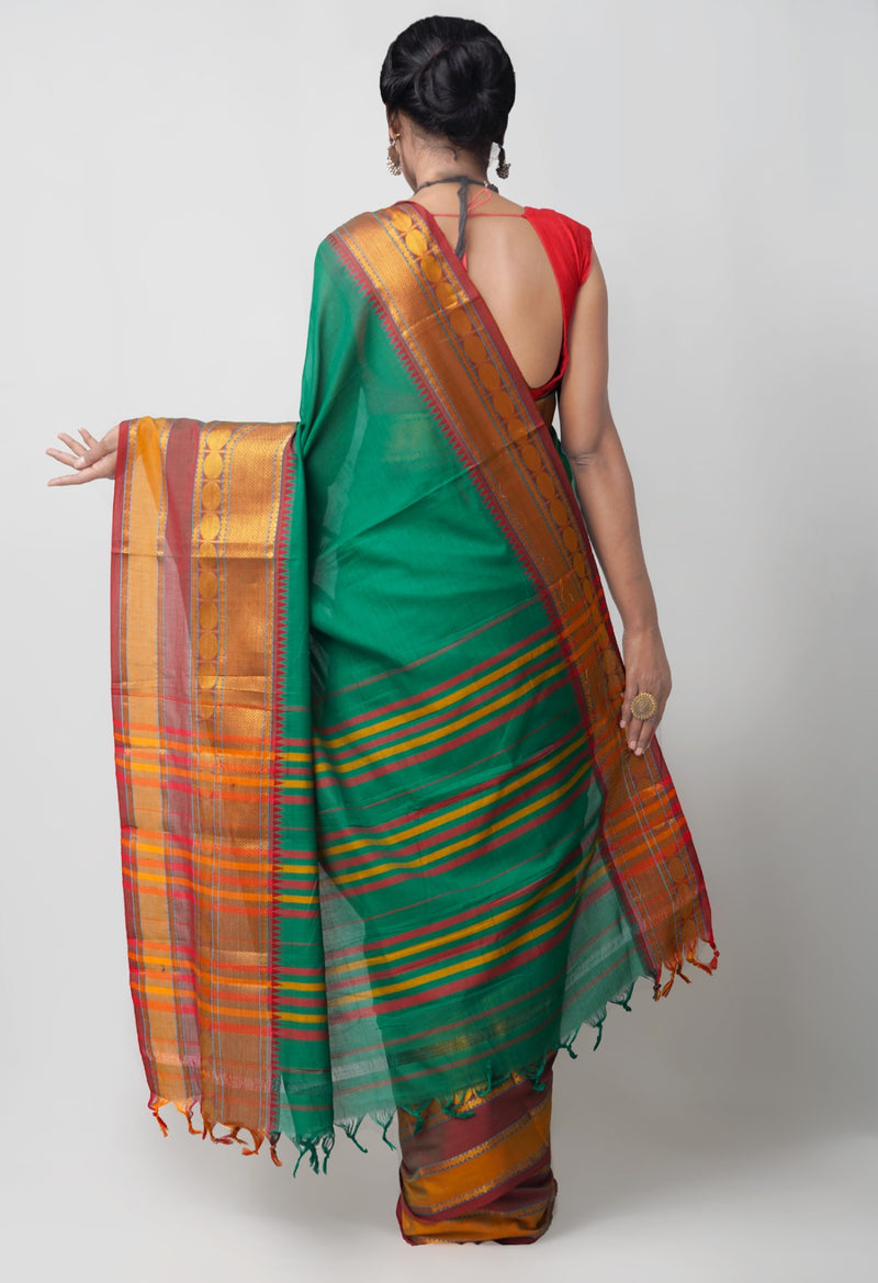 Online Shopping for Green Pure Handloom Pavani Narayanpet Cotton Saree with Weaving from Andhra Pradesh at Unnatisilks.comIndia
